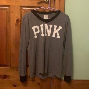 Grey long sleeve VS pink shirt size small
